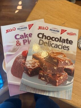 Vintage Jell-O Chocolate Delicacies & Cake & Pie Recipe Book Duo